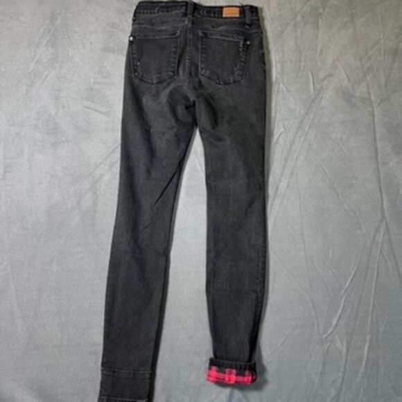 Judy Blue Skinny Fit Peek a Boo Buffalo Plaid Patch Women’s Jeans size 26 - Picture 8 of 12